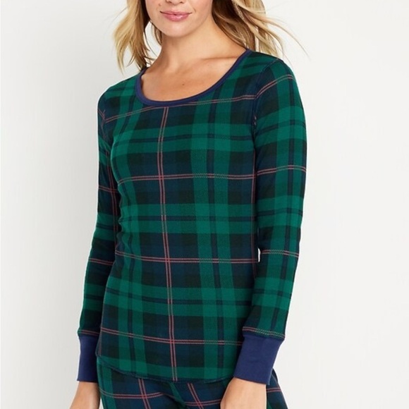 Old Navy Other - Old Navy Plaid Waffle Knit Pajama Top